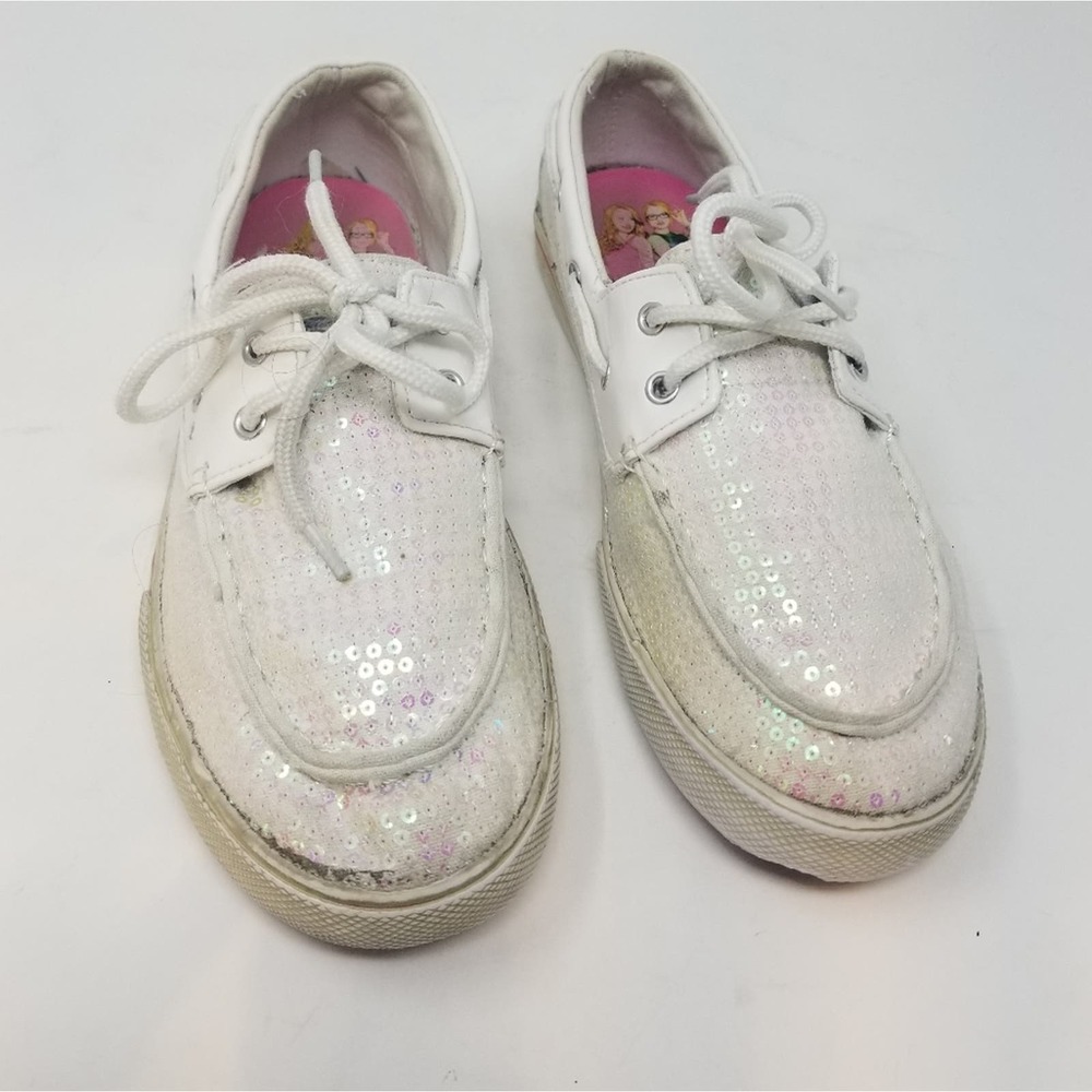 Disney Liv & Maddie White Loafers Flats Sequins